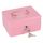 Geldkassette mit Schlüssel, tragbare Kasse mit Münzfach, kleine abschließbare Geldkassette für Haus, Büro und Veranstaltungen, 15 * 12 * 8cm(Rosa)