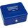Wedo 145203X Geldkassette (aus pulverbeschichtetem Stahl, versenkbarer Griff, 5-Fächer-Münzeinsatz, Sicherheits-Zylinderschloss, 20 x 16 x 9 cm) blau
