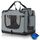 Juskys Hundetransportbox Lassie M faltbar & tragbar 42x60x44 cm mit Decke, Tasche & Griffen - Faltbare Transportbox für Hunde, Katzen & Haustiere - Oxford Stoff Hundebox Auto Hundetasche - Grau