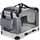 CADOCA® Hundebox Hundetransportbox faltbar robust L 70x52x50cm atmungsaktiv Transporttasche Haustiertransportbox Hundetragetasche Grau