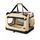 lionto Hundetransportbox faltbar für Reise & Auto, 70x52x50 cm, stabile Transportbox mit Tragegriffen & Decke für Katzen & Hunde bis 15 kg, robuste Hundebox aus Stoff für klein & groß, beige