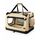 lionto Hundetransportbox faltbar für Reise & Auto, 90x61x65 cm, stabile Transportbox mit Tragegriffen & Decke für Katzen & Hunde bis 22 kg, robuste Hundebox aus Stoff für klein & groß, beige