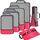Eono by Amazon - Komprimierbaren Packwürfeln zur Organisation Ihres Reisegepäcks, Compression Packing Cube, Packtaschen Set & Gepäck Organizer für Rucksack & Koffer, Fuchsia, 6-teilig