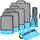 Amazon Marke: Eono Essentials Komprimierbaren Packwürfeln zur Organisation Ihres Reisegepäcks, Compression Packing Cube, Packtaschen Set & Gepäck Organizer für Rucksack & Koffer, Blau, 6-teilig