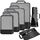 Eono by Amazon - Komprimierbaren Packwürfeln zur Organisation Ihres Reisegepäcks, Compression Packing Cube, Packtaschen Set & Gepäck Organizer für Rucksack & Koffer, Schwarz, 6-teilig