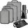 Eono by Amazon - Komprimierbaren Packwürfeln zur Organisation Ihres Reisegepäcks, Compression Packing Cube, Packtaschen Set & Gepäck Organizer für Rucksack & Koffer, Net, 6-teilig