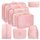 MURISE 8 Teilige Packing Cubes, Kleidertaschen, Koffer Organizer für Urlaub und Reisen, Packwürfel Set Reise Würfel, Ordnungssystem für Koffer - Rosa