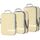 Cipway Kompressions Packwürfel Set für Reisen, Ultraleichter Erweiterbarer Verpackungsorganizer für Handgepäck Koffer (Vanilina Cream, 3 Stück)