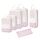 Narwey 6 Teilige Koffer Organizer Set, Compression Packing Cubes Backpack Packwürfel Rucksack Kofferorganizer Packtaschen Set Kompression für Koffer, Travel Essentials Organizer (Rosa Streifen)