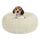 HMTOPE Orthopädisches Hundebett rund Hundekissen Hundesofa Katzenbett Donut Kuscheliges Hundekorb Waschbar, 60 cm Ø, Beige