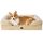 EHEYCIGA Orthopädisches Hundebett Kleine Hunde, 89x56cm, Memory Foam Hundekorb Mittelgroße Hunde, Waschbar Hundesofa Wasserdicht rutschfest, Hundecouch mit Hohem Rand, Hellbraun