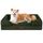 EHEYCIGA Orthopädisches Hundebett Kleine Hunde, 89x56cm, Memory Foam Hundekorb Mittelgroße Hunde, Waschbar Hundesofa Wasserdicht rutschfest, Hundecouch mit Hohem Rand, Dunkel Grün