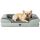 EHEYCIGA Orthopädisches Hundebett Kleine Hunde, 76x51cm, Memory Foam Hundekorb Mittelgroße Hunde, Waschbar Hundesofa Wasserdicht rutschfest, Hundecouch mit Hohem Rand, Gräuliches Grün