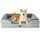EHEYCIGA Orthopädisches Hundebett Kleine Hunde, 89x56cm, Memory Foam Hundekorb Mittelgroße Hunde, Waschbar Hundesofa Wasserdicht rutschfest, Hundecouch mit Hohem Rand, Gräuliches Grün