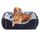 FURTIME Hundebett Grosse Hunde, Hundekorb Waschbar Hundekörbchen rutschfeste Hundebetten, Flauschig Hundematratze mit Erhöhte Ränder Weiches, Hundesofa für Hunde Katze, Schwarz/Sterne, 89x63x23cm