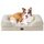 EHEYCIGA Orthopädisches Hundebett Grosse Hunde, 104x69cm, Memory Foam Hundekorb Mittelgroße Hunde, Waschbar Hundesofa Wasserdicht rutschfest, Hundecouch mit Hohem Rand, Beige
