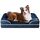 EHEYCIGA Orthopädisches Hundebett Grosse Hunde, 104x69cm, Memory Foam Hundekorb Mittelgroße Hunde, Waschbar Hundesofa Wasserdicht rutschfest, Hundecouch mit Hohem Rand, Marineblau