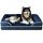 EHEYCIGA Orthopädisches Hundebett Grosse Hunde, 132x104cm, Memory Foam Hundekorb XXL, Waschbar Hundesofa Wasserdicht rutschfest, Hundecouch mit Hohem Rand, Marineblau