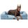 EHEYCIGA Orthopädisches Hundebett Grosse Hunde, 122x89cm, Memory Foam Hundekorb XXL, Waschbar Hundesofa Wasserdicht rutschfest, Hundecouch mit Hohem Rand, Hellblau