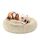 Feandrea Hundebett flauschig, Katzenbett, Donut Kissen, waschbar, Polsterung in der Mitte herausnehmbar, Langer Plüsch, 80 cm Durchmesser, Ombré-Khaki PGW040S01
