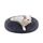 Feandrea Hundebett flauschig, Katzenbett, Donut Kissen, waschbar, Polsterung in der Mitte herausnehmbar, Langer Plüsch, 50 cm Durchmesser, dunkelgrau PGW037G02