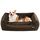 HMTOPE Hundebett, Hundesofa, Hundekissen, Hundekörbchen Abnehmbar und waschbar, Braun, 90 x 75 x 25 cm