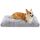 Feandrea Hundebett, Hundekissen, Flauschige Hundematte, Langer Plüsch, 95 x 60 cm, weiche Polsterung, maschinenwaschbar, Hundekorb, multifunktional, tragbar, hellgrau PGW202G01