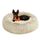 Feandrea Hundebett flauschig, Katzenbett, Donut Kissen, waschbar, Polsterung in der Mitte herausnehmbar, Langer Plüsch, 60 cm Durchmesser, Ombré-Khaki PGW038S01