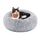 Feandrea Hundebett flauschig, Katzenbett, Donut Kissen, waschbar, Polsterung in der Mitte herausnehmbar, Langer Plüsch, 40 cm Durchmesser, Ombré-Grau PGW036G01
