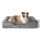 BEDSURE orthopädisches Hundebett Ergonomisches Hundesofa - 97x71 cm Hundecouch mit eierförmiger Kistenschaum für große Hunde, waschbar rutschfest Hundebetten, grau