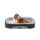 HMTOPE Orthopädisches Hundebett, Hundesofa, Vierseitiges Nackenrolle Kissen, rutschfeste Unterseite Hundekorb, Abnehmbar und Waschbar, Kleine Hunde, Mittelgroße Hunde, 90 x 71 x 15 cm, Hellgrau