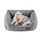 Feandrea Katzenbett, Hundebett, Hundekissen in Leinenoptik, erhöhte Ränder, rutschfeste Unterseite, Bezug abnehmbar waschbar, S, für Minihund, 60 x 50 x 21 cm, hellgrau PGW009G02