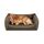 Feandrea Hundebett, Hundekissen in Leinenoptik, Hundekorb, erhöhte Ränder, rutschfeste Unterseite, Bezug abnehmbar waschbar, XL, für große Hunde, 110 x 75 x 27 cm, braun PGW12CC
