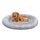 Feandrea Hundebett flauschig, Katzenbett, Donut Kissen, waschbar, Polsterung in der Mitte herausnehmbar, Langer Plüsch, 120 cm Durchmesser, Ombré-Grau PGW043G01