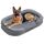 Feandrea Hundebett, Hundekissen, für extra große Hunde, 122 x 85 x 20 cm, orthopädisch, wasserdichte Innenschicht, erhöhte Ränder, Abnehmbarer, waschbarer Bezug, rutschfest, hellgrau PGW284G01