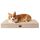 EHEYCIGA Orthopädisches Hundebett Mittelgroße Hunde 89x58x9cm, Hundekissen Waschbar Flauschig,Hundematte Hundematratze für Kiste, Khaki