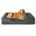 BEDSURE orthopädisches Hundebett Ergonomisches Hundesofa - 132x104 cm Hundecouch mit eierförmiger Kistenschaum für große Hunde, waschbar rutschfest Hundebetten, dunkelgrau