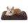 BEDSURE Flauschiges Hundebett mittelgroße Hunde - 74x53x8 cm Hundebett waschbar, rutschfeste Unterseite, plüsch Hundekissen, Braun