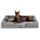 BEDSURE orthopädisches Hundebett Ergonomisches Hundesofa - 132x104 cm Hundecouch mit eierförmiger Kistenschaum für große Hunde, waschbar rutschfest Hundebetten, grau