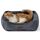 BEDSURE Katzenbett waschbar Katzen Bettchen - 51x41cm Katzenkorb Indoor mit Rutschfester Basis, quadratisches Hundebett für kleine Hunde mit weichem Rand, Dunkelgrau