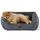 BEDSURE Katzenbett große Katzen waschbar - 63.5x53cm rutschfestes Hundebett kleine Hunde, quadratisches Katzenkorb mit weichem Rand, Dunkelgrau