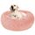 Hundebett Katzenbett Flauschig Rund aus Plüsch - Donut Kuscheliges Hundekissen Hundekorb Waschbar S/M/L/XL/XXL für Kleine, Mittelgroße und Große Hunde, Katzen und Andere Haustiere (XXL-80cm, Rosa)