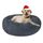 Hundebett Katzenbett Flauschig Rund aus Plüsch - Donut Kuscheliges Hundekissen Hundekorb Waschbar S/M/L/XL/XXL für Kleine, Mittelgroße und Große Hunde, Katzen und Andere Haustiere (XXL-80, Dunkelgrau)