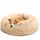 LUOJINYI Hundebett Flauschig, Hundekissen Rund Haustierbett Donut Katzenbett Waschbar mit rutschfestem Boden für große, mittelgroße & kleine Hunde, 70 cm, Kamel
