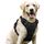 rabbitgoo Hundegeschirr Grosse Hunde, Anti Zug Geschirr mit Kontrolle, No Pull Verstellbar Hundegeschirr Mittelgroße Hunde, Atmungsaktiv Reflexstreifen Brustgeschirr Sichere Führung, Schwarz, L