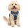 Funfox Hundegeschirr Kleine Hunde [S] - Anti Zug Welpengeschirr mit Griff & Ringreflektoren, Atmungsaktives Verstellbares No Pull Brustgeschirr für Kleine/Mittelgroße Hunde Outdoor Mosaik Blau