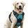 rabbitgoo Hundegeschirr Grosse Hunde, Anti Zug Geschirr mit Kontrolle, No Pull Verstellbar Hundegeschirr Mittelgroße Hunde, Atmungsaktiv Reflexstreifen Brustgeschirr Sichere Führung, Blaugrün, L