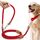 PETCOOZ Hundeleine 3M Verstellbare Schleppleine für Mittel- & Großhunde (20-60kg), Weicher Griff, 2 Karabiner & Sicherheitsringe, Vielseitige Doppelleine aus stabilem Nylon, Tiefrot