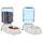 Amazon Basics Futter- und Wasserspender für Hunde, 2.5 Gallons, Größe L, Weiß, Klar