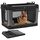 Feandrea Hundebox faltbar, 106,7 cm Transportbox für große Hunde, Hundetasche, Oxford-Gewebe, mit 4 Türen aus Netzstoff, Griffen, Taschen für Futter und Wasserflasche, tintenschwarz PDC021B01